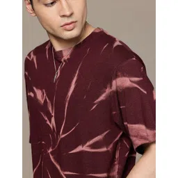 moda rapido Men Tie & Dye Round Neck Reversible Polycotton Maroon T-Shirt-picture-24