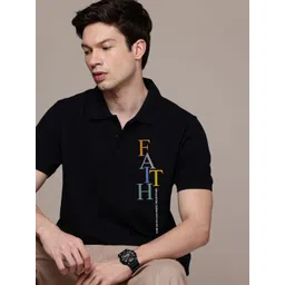Moda Rapido Men Typography Printed Polo Collar Cotton T-shirt-picture-13