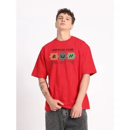 Moda Rapido Men Typography Printed Pure Cotton Bio Finish Oversized T-shirt-picture-36