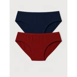 Moda Rapido Pack Of 2 Cotton Hipster Briefs P-2 SUPER IND NAVY MAROON_S image 4