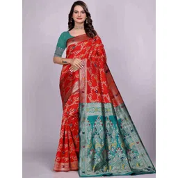 Moda Rapido Paisley Zari Silk Blend Heavy Work Kanjeevaram Saree-picture-37