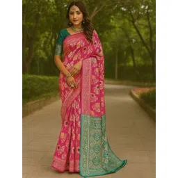 Moda Rapido Pink Woven Design Silk Cotton Kanjeevaram Sarees-picture-17