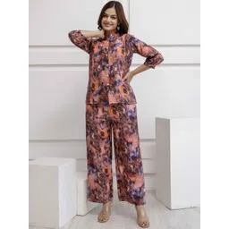 Moda Rapido Printed Mandarin Collar Neck Shirt With Trousers Co-Ords-picture-12