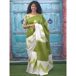 Moda Rapido Printed Pure Cotton Ikat Saree-picture-35