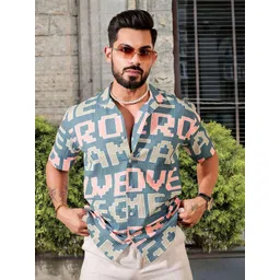 Moda Rapido Printed Spread Collar Short Sleeves Standard Shirt-picture-22