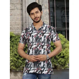 Moda Rapido Printed Spread Collar Short Sleeves Standard Shirt-picture-16