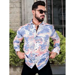 Moda Rapido Printed Spread Collar Standard Shirt-picture-21