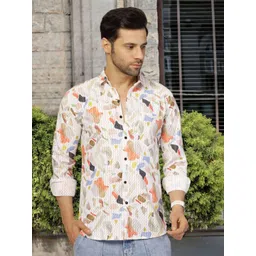 Moda Rapido Printed Spread Collar Standard Shirt-picture-26