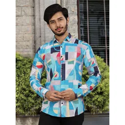Moda Rapido Printed Spread Collar Standard Shirt-picture-15