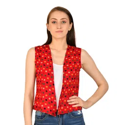 Moda Rapido Printed V-Neck Sleeveless Crop Shrug-picture-41