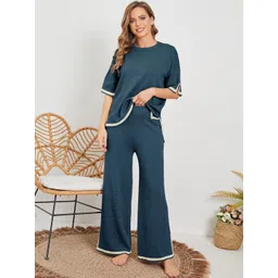 Moda Rapido Round Neck Top & Pyjamas Night suit-picture-28