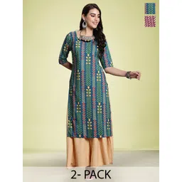 Moda Rapido Set of 2 Printed Straight Kurtas-picture-19