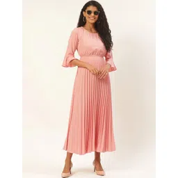 Moda Rapido Striped Bell Sleeve Crepe Fit & Flare Maxi Dress-picture-35