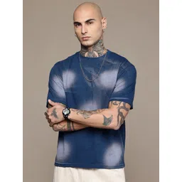 Moda Rapido Washed Effect Tie & Dyed Drop-Shoulder Sleeves Oversized Fit T-shirt-picture-13