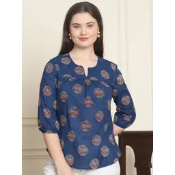 Moda Rapido Women Abstract Print Organic Cotton Top-picture-25