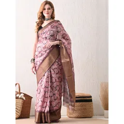 Moda Rapido Women Abstract Printed Saree With An Unstitched Blouse Piece-picture-17