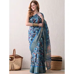 Moda Rapido Women Abstract Printed Saree with Blouse Piece-picture-18