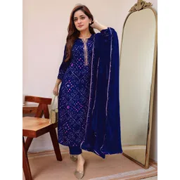 Moda Rapido Women Bandhani Printed Kurta with Churidar & Dupatta-picture-27