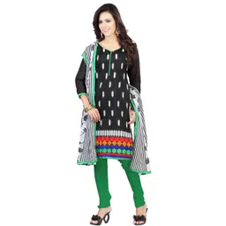 Moda Rapido Women Black & White Printed Georgette Semi-Stitched Dress Material-picture-32