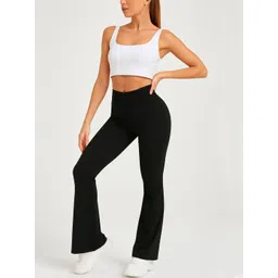 Moda Rapido Women Black solid Polyester High-Rise Wrinkle Free Trousers-image-23