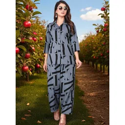 Moda Rapido Women Crepe Printed Co-Ords Set-picture-32