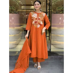 Moda Rapido Women Ethnic Motifs Embroidered Empire Thread Work Kurta with Trousers & With Dupatta-picture-35