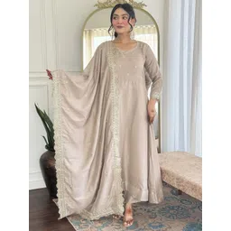 Moda Rapido Women Ethnic Motifs Embroidered Kurta with Trousers & Dupatta-picture-26