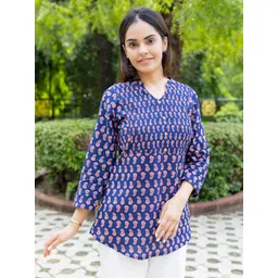 Moda Rapido Women Ethnic Motifs Printed Pure Cotton Kurti-picture-23