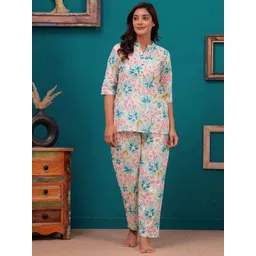 Moda Rapido Women Ethnic Motifs Printed Pure Cotton Night suit-picture-26