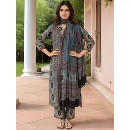 Moda Rapido Women Ethnic Motifs Printed Regular Kurta with Trousers & With Dupatta-picture-24