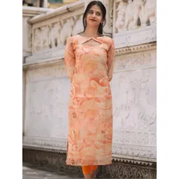 Moda Rapido Women Floral Printed Chanderi Silk Kurta-picture-18