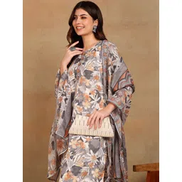Moda Rapido Women Floral Printed Regular Gotta Patti Kurta with Trousers & With Dupatta-picture-33