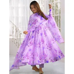 Moda Rapido Women Floral Printed Regular Kurta with Trousers & With Dupatta-picture-16