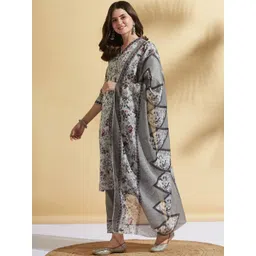 Moda Rapido Women Floral Printed Regular Kurta with Trousers & With Dupatta-picture-20