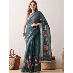 Moda Rapido Women Floral Printed Silk Cotton Saree-picture-14