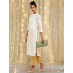 Moda Rapido Women Gold Poly Silk Solid Regular Trousers-picture-27