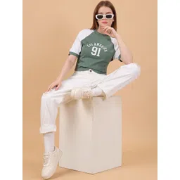 Moda Rapido Women Green Cotton Casual Tank Crop Top-picture-20