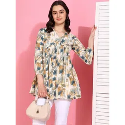 Moda Rapido Women Green Printed Viscose Rayon Tops-picture-19