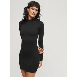 Moda Rapido Women High Neck Long Sleeves Bodycon Mini Dress-picture-24