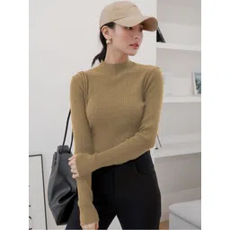 Moda Rapido Women High Neck Pockets Slim Fit T-shirt-picture-33