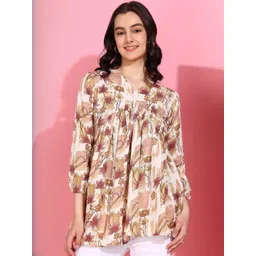 Moda Rapido Women Maroon Printed Viscose Rayon Tops-picture-16