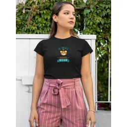 Moda Rapido Women Printed Bio Finish Applique Slim Fit T-shirt-picture-11