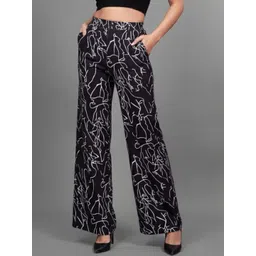 Moda Rapido Women Printed Classic Pleated Trousers-picture-21