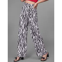 Moda Rapido Women Printed Classic Pleated Trousers-picture-33