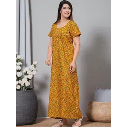 Moda Rapido Women Printed Cotton Maxi Nightdress-picture-22