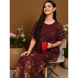 Moda Rapido Women Printed Maxi Nightdress image 3