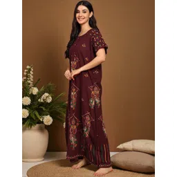 Moda Rapido Women Printed Maxi Nightdress image 2