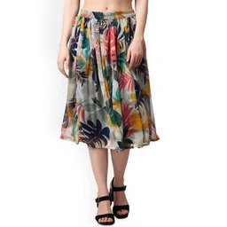Moda Rapido Women Printed Midi Flared Skirt-picture-34