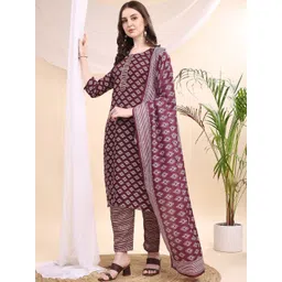 Moda Rapido Women Printed Regular Gotta Patti Kurta with Trousers & With Dupatta-picture-34