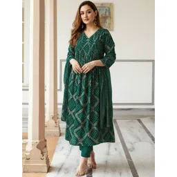 Moda Rapido Women Printed Regular Kurta with Trousers & With Dupatta-picture-18